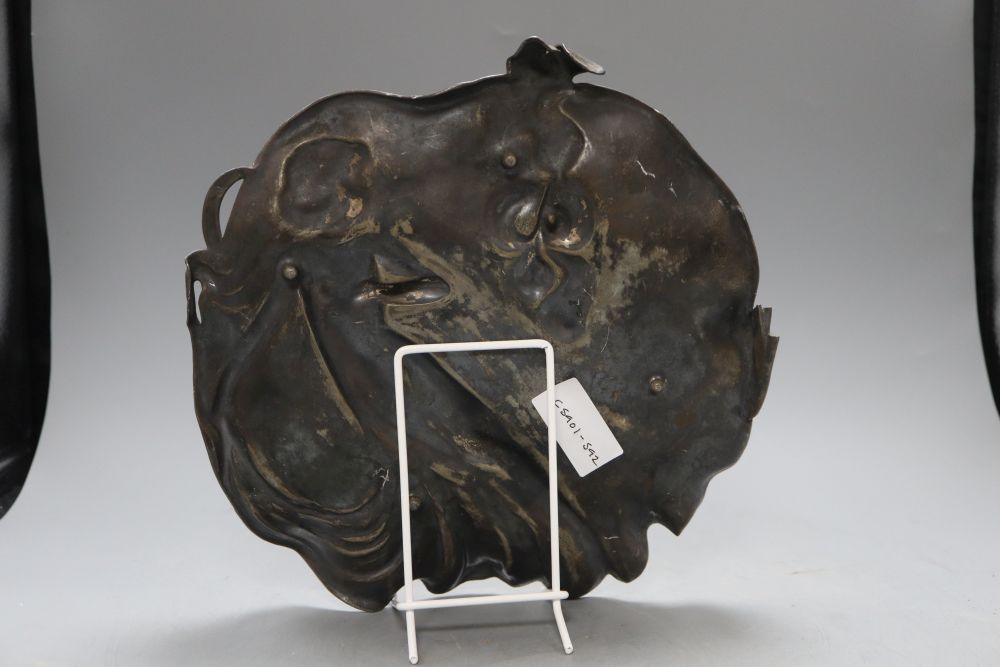 A WMF figural pewter dish, width 29cm